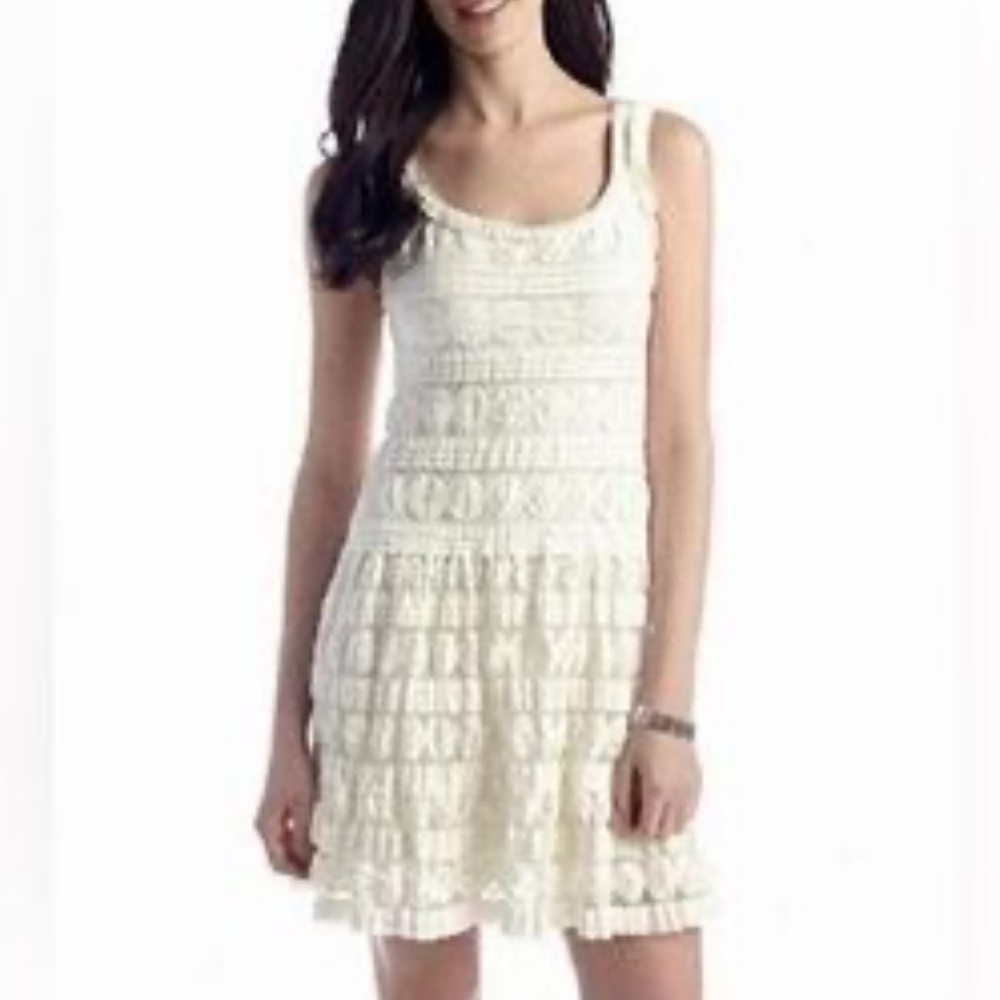 Max Studio ivory lace textured dress Vintage Size M